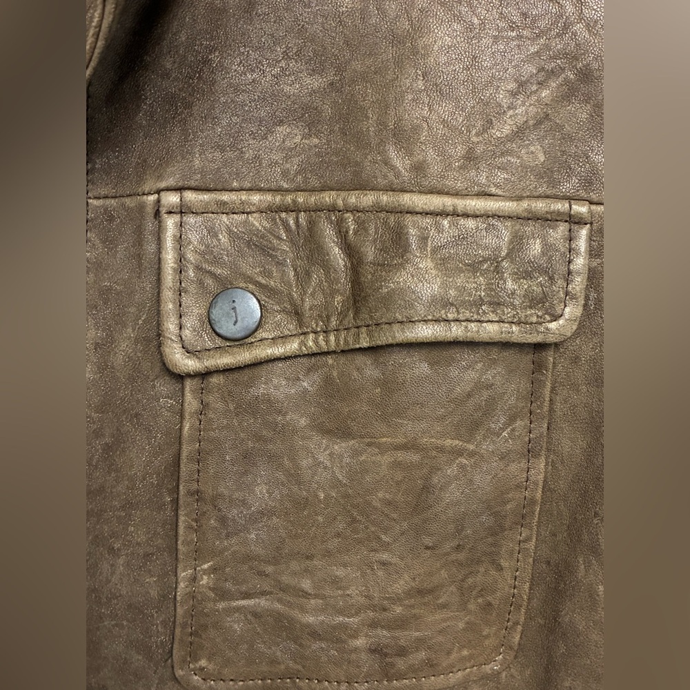 John Varvatos Collection Snap Front Leather Trucker Jacket Size EU 50 USA 40 - Picture 7 of 10